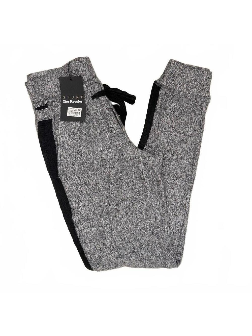 The Kooples Sport Heather Gray Grosgrain Side Stripe Sweatpants Size 2 NWT